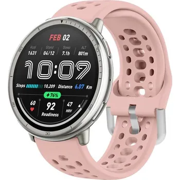 Ostatní příslušenství k chytrým hodinkám VSECHNONAMOBIL 105587 HOLE Silikonový řemínek pro Amazfit Active 2 světle růžový