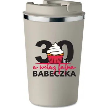 Termohrnek TERMOHRNEK Premium béžový k 30. narozeninám pro ženu - Cupcake / Dortík - dárek KT_4