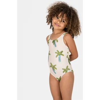 Kojenecké plavky DECATHLON Dívčí jednodílné plavky pro nejmenší 3 ROKY BÍLÁ|RŮŽOVÁ