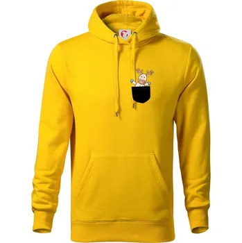 Pánská mikina Sob v kapse - Mikina pánská Cape s kapucí - 5XL ( Žlutá )