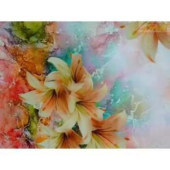 hedvábná šatovka 2477 žluté květy