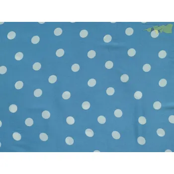 tyrkysově modré hedvábí 2735 s puntíky