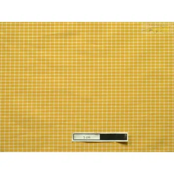 košilová látka 9850 žlutá kostečkovaná