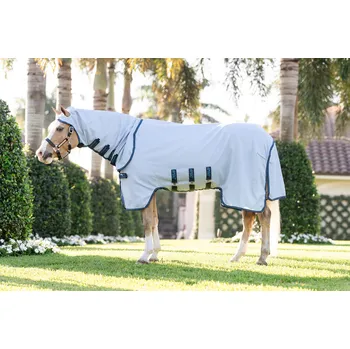 Deka pro koně Deka letní Amigo Ripstop Hoody Pony, s krkem, azure blue/navy & electric blue Délka zad: 100 cm