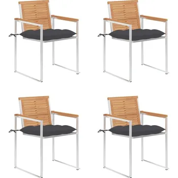 OMAXI Zahradní židle 4 ks s poduškami masivní teakové dřevo 511596