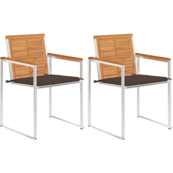 OMAXI Zahradní židle s poduškami 2 ks masivní akáciové dřevo a ocel 238899