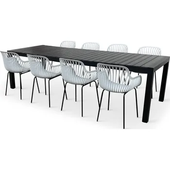 Zahradní sestava Noela Zahradní jídelní set Grande Pasto + 8x křeslo GABY šedá