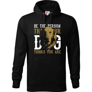 Pánská mikina Dog think - Mikina pánská Cape s kapucí - L ( Černá )