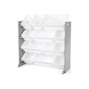 Úložný box BÍLÝ ŠEDÝ SVĚTLE ŠEDÝ REGÁL ORGANIZÉR ÚLOŽNÉ BOXY DĚTSKÝ