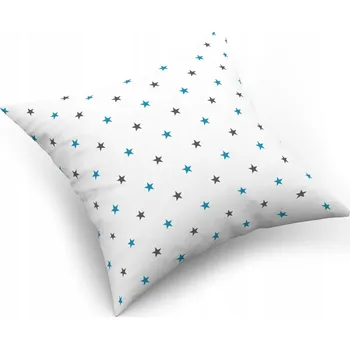 Povlak na dekorativní polštářek Povlak na polštářek "jasiek" 40x40 100% BAVLNA Hvězdičky 68 Šedo-Tyrkysové