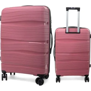 JAKS Cestovní kufr PP3 Barevné varianty: růžová XXL + kosmetická taška zdarma