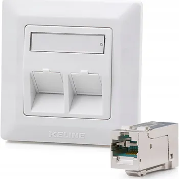 Elektrická zásuvka Zásuvka Keline Modulo50 Cat 6A pod omítku s 2x KEJ-C6A-S-HD