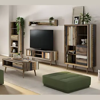Obývací stěna Obývací set Cairo (4dílný set nábytku z recyklovaného dřeva )