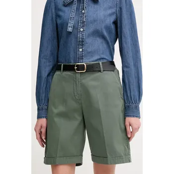 Dámské kraťasy Kraťasy United Colors of Benetton dámské, zelená barva, hladké, high waist, 4CDRD901W 78X, vel. 36