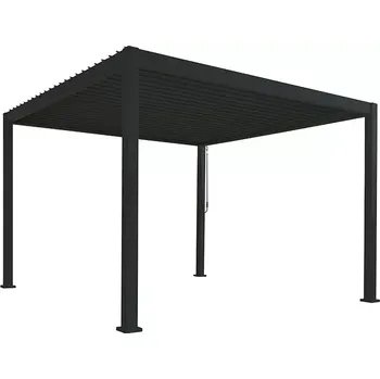 Pergola Zahradní stínění REFLECT černé 3x3m - sloupy 8 cm
