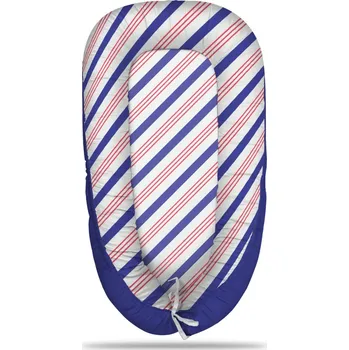 Hnízdečko pro miminko Sablio Hnízdečko pro miminko Modročervené pruhy