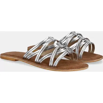 Dámské pantofle Kožené pantofle Answear.LAB dámské, stříbrná barva SC7314 SLV, EUR 39