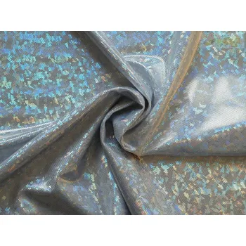 látka s hologramem světle stříbrná