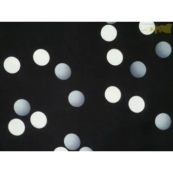 černá hedvábná šatovka 3184 s puntíky