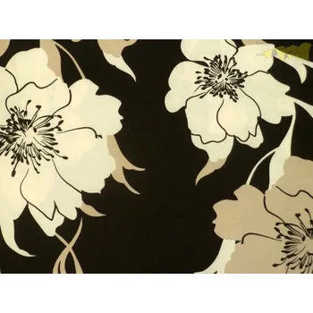 černá hedvábná šatovka 3166 s květy