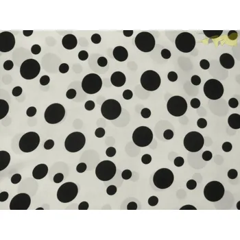 smetanová hedvábná šatovka 3177 s černými puntíky
