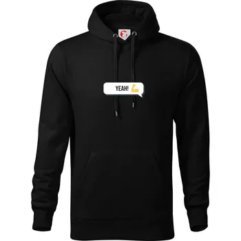 Pánská mikina Emoji - yeah - Mikina pánská Cape s kapucí - XL ( Černá )