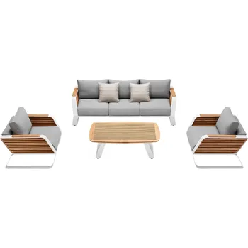 Zahradní sestava Zahradní 5 místná sedací souprava WING WHITE GREY