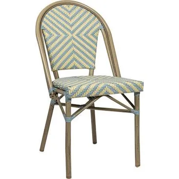 Zahradní jídelní židle TOBY hnědá/modrobéžová