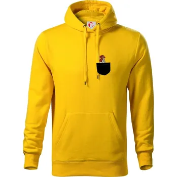 Pánská mikina Kohout v kapse - Mikina pánská Cape s kapucí - 3XL ( Žlutá )