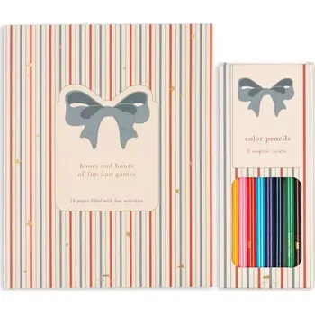 samolepka Brožura se samolepkami Konges Sløjd ACTIVITY BOOK WITH COLOR PENCILS KS103119 béžová 02X, vel. ONE SIZE