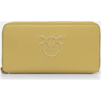 Peněženka Kožená peněženka Pinko zelená barva, 100250 A2AN 100250.A2AN 71X, vel. ONE SIZE