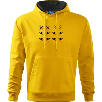 Pánská mikina Dron abeceda - Mikina pánská Cape s kapucí - 3XL ( Žlutá )