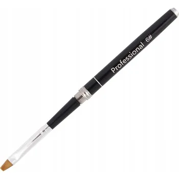 Kosmetický štětec Štětec na gel rovný skládací #6 černý premium