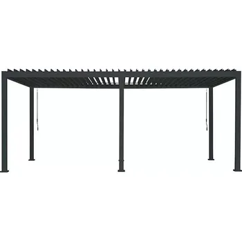 Pergola Zahradní stínění REFLECT černé 3x6m - sloupy 8 cm
