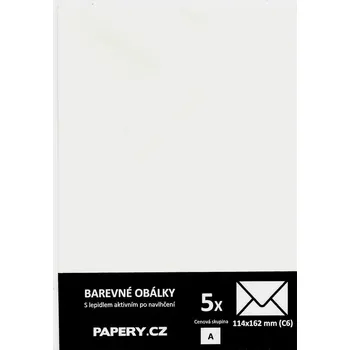 Obálka HYBLER S.R.O. barevná obálka 114X162 SLONOVÁ, 5 kusů, 100 gm2, olizová