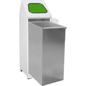 Odpadkový koš Nádoba na tříděný odpad, vhazovací klapka zelená (sklo), vnitřní pozinkovaná nádoba - objem 80 l
