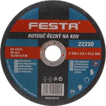 Řezný kotouč Kotouč řezný FESTA na kov 150x2.5x22.2mm