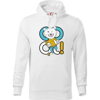 Pánská mikina Cool medvěd - Mikina pánská Cape s kapucí - 4XL ( Bílá )