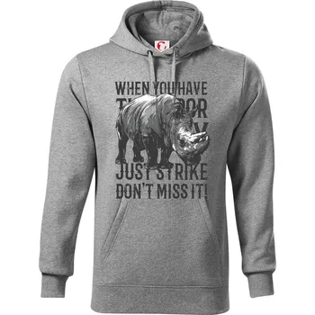 Pánská mikina Rhino strike - Mikina pánská Cape s kapucí - M ( Tmavě šedý melír )