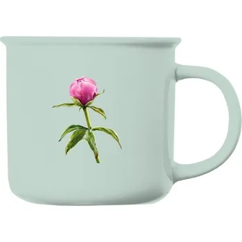 Hrnek porcelánový barevný s potiskem Pivoňka růžová