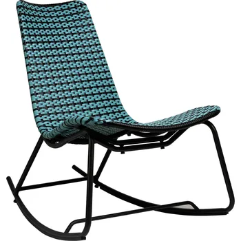 Zahradní houpací křeslo PYA černá/modrá