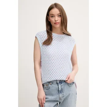 Dámská vesta Vesta United Colors of Benetton modrá barva, 1194E10DE 50X, vel. L