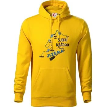 Pánská mikina Sjedu každou - Jizera - Mikina pánská Cape s kapucí - 3XL ( Žlutá )
