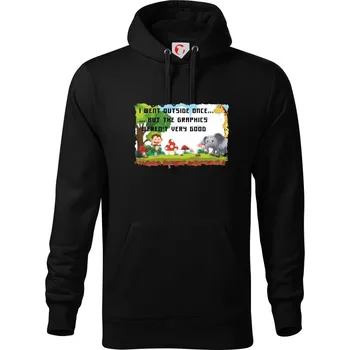 Pánská mikina I went outside once... - Mikina pánská Cape s kapucí - 4XL ( Černá )