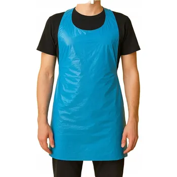 Kuchyňská zástěra FÓLIOVÁ ZÁSTĚRA PŘEDNÍ MODRÁ LDPE OCHRANNÁ - 100 kusů