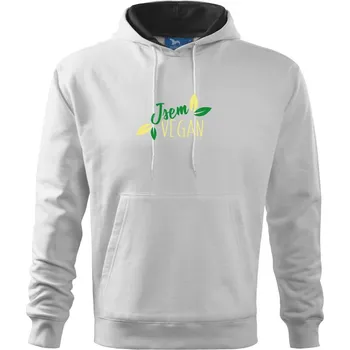 Pánská mikina Jsem vegan / veganka - Mikina pánská Cape s kapucí - 2XL ( Bílá )