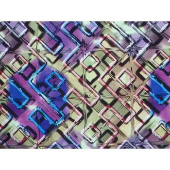 zelenkavé hedvábí 2881 geometrický vzor