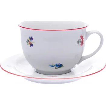 Český porcelán, a.s., Dubí Šálek s podšálkem, 500 ml, rakouská házenka, Český porcelán