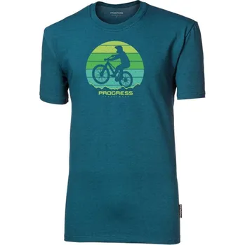 Pánské oblečení triko krátké pánské Progress BARBAR BIKER s bambusem petrol