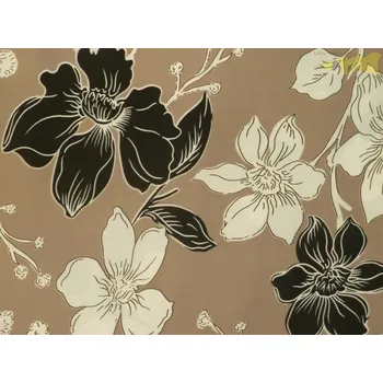 hnědobéžová hedvábná šatovka 3170 s květy